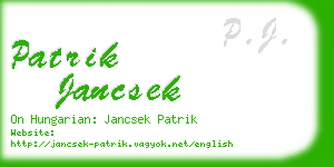 patrik jancsek business card